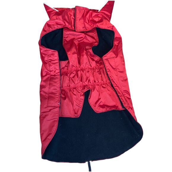 Large Dog Coat Red Lightweight Rain Jacket Reflective Strip Adjustable Pet - Picture 3 of 7